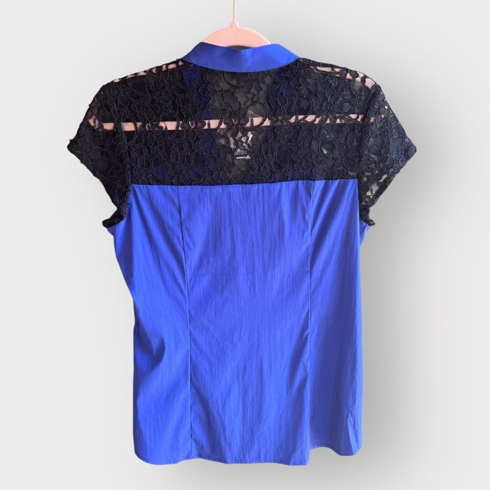 NEW Express button down lace accent top - Picture 2 of 5